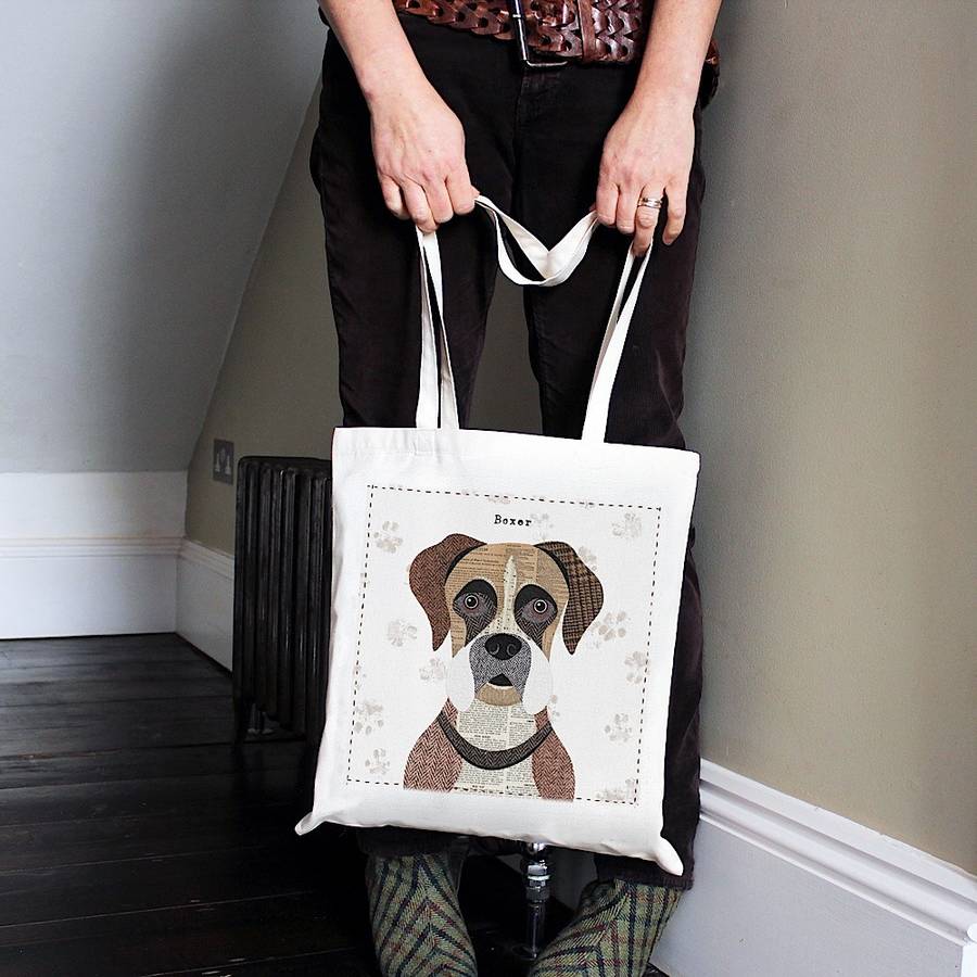 Canvas Dog Print Tote Bag 40 Breeds Available By Simon Hart