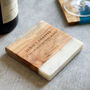 Personalised Marble And Acacia Drinks Coaster, thumbnail 3 of 9