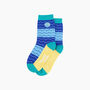 Embroidered Scallop Shell Combed Cotton Socks In Blue, thumbnail 3 of 4