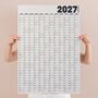 2027 Large A1 Wall Planner | Portrait | Black And White, thumbnail 1 of 4