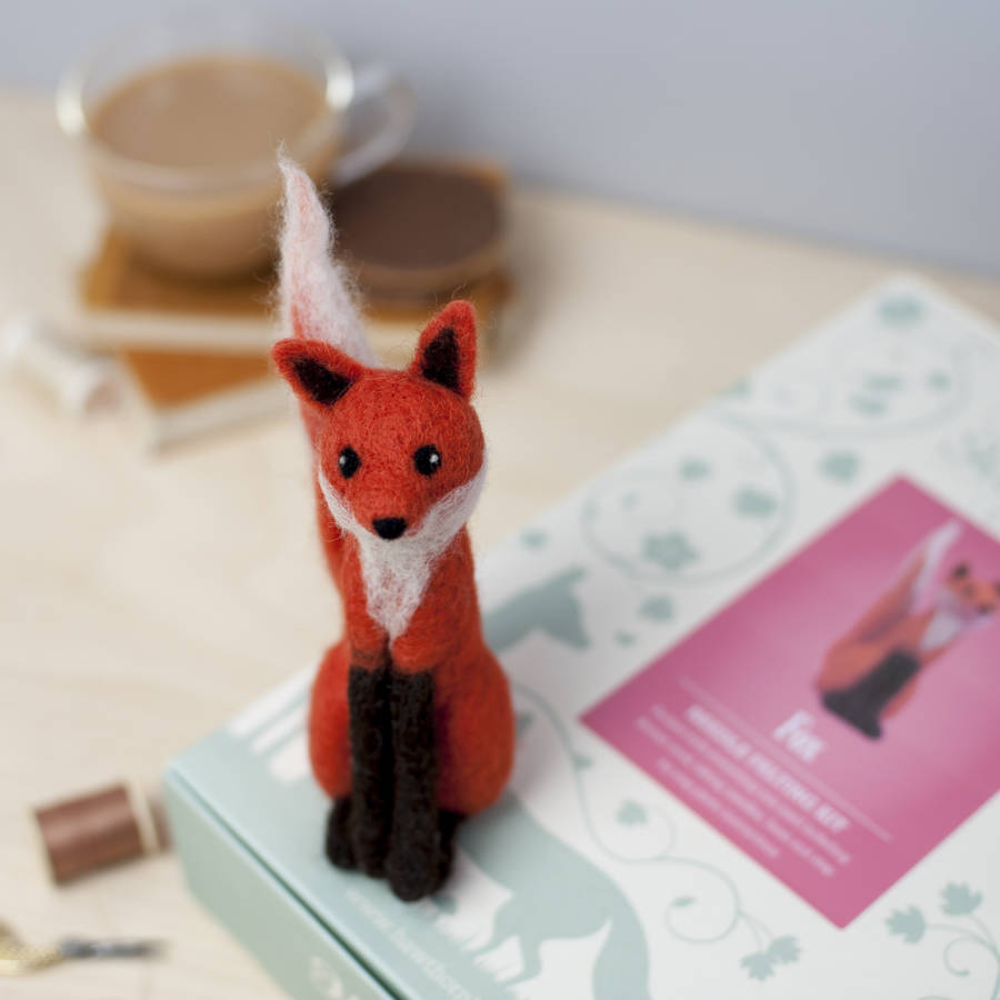 fox needle felting craft kit by hawthorn handmade