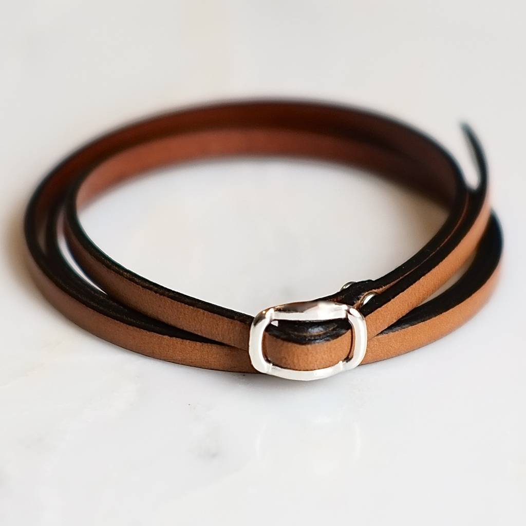 Personalised Leather And Buckle Bracelet By Gracie Collins