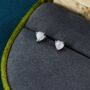 Natural Moonstone Heart Stud Earrings, thumbnail 4 of 11