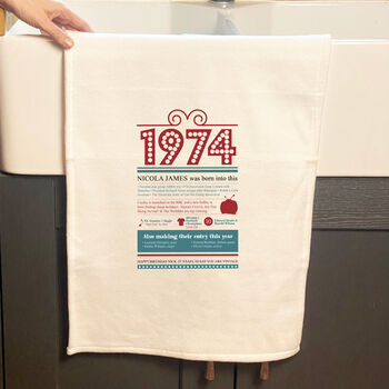 Personalised 50th Birthday Gift Microfibre Tea Towel, 6 of 9