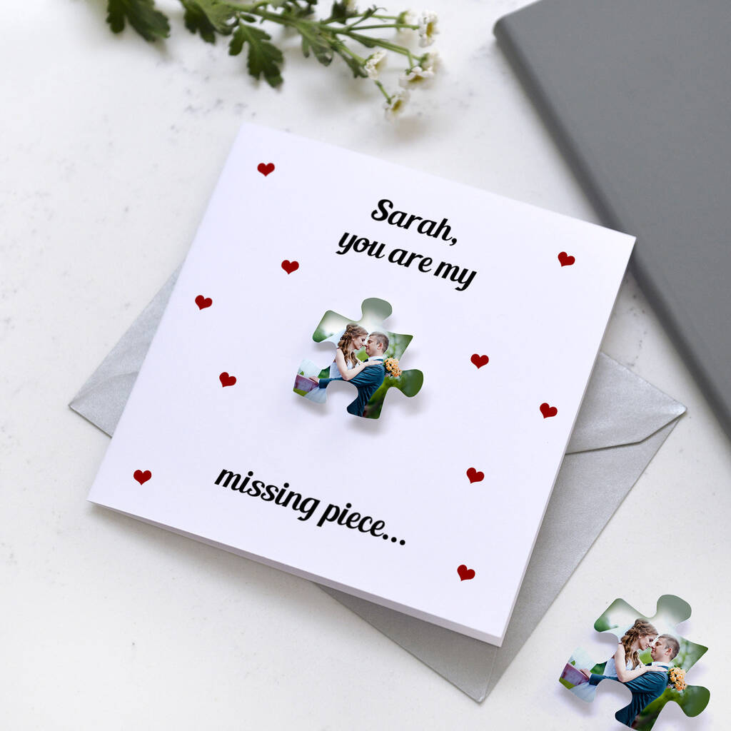 Personalised Card With Removable Metal Jigsaw Piece By A Type Of Design