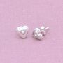Sterling Silver Embedded Crystal Heart Stud Earrings, thumbnail 4 of 7