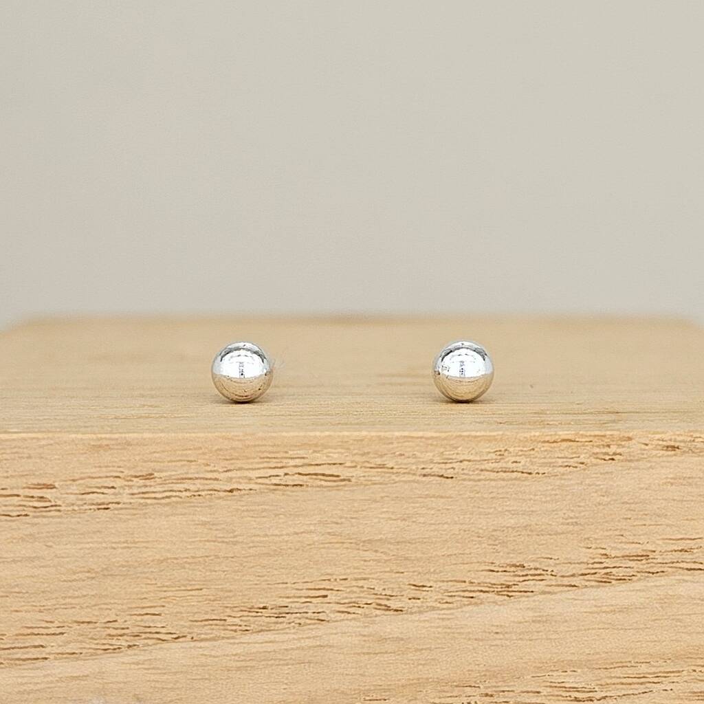Sterling Silver Ball Stud Earrings By Nest Gifts | notonthehighstreet.com