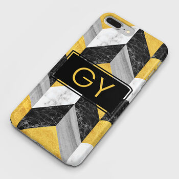 Personalised Black Gold Marble Phone Case, 2 of 6