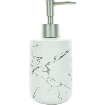 Four Pieces Cream And Silver Marble Bathroom Accessory, 4 of 7