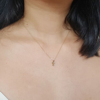 Tiny Initial Gold Vermeil Necklace With Personalised Gift Pouch, 11 of 12