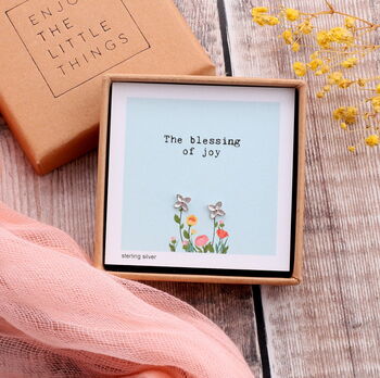 Blessing Of Joy Flower Earrings In Gift Box, 5 of 9