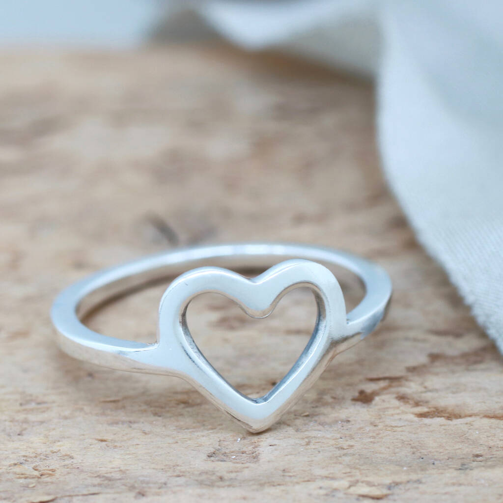 Silver Heart Ring. Geometric Ring By Louy Magroos | notonthehighstreet.com
