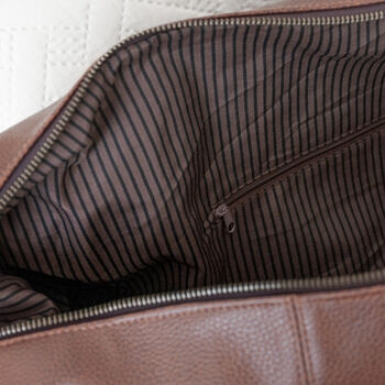 Monogrammed Vegan Leather Weekender Holdall, 8 of 9