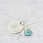 Turquoise December Birthstone Birth Flower Necklace, thumbnail 1 of 4