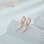 Sterling Silver Lightning Bolt Huggie Hoop Earrings, thumbnail 4 of 10