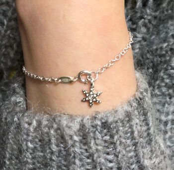 Sterling Silver Snowflake Christmas Necklace, 9 of 11