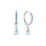 Ottillie Turquoise Silver Raindrop Huggie Earrings, thumbnail 1 of 2