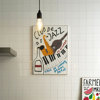 Club De Jazz French Retro Music Hand Painted Wall Art Print, 4 of 7