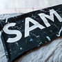 Black Marble Large Letter Personalised Blanket Throw, thumbnail 6 of 9