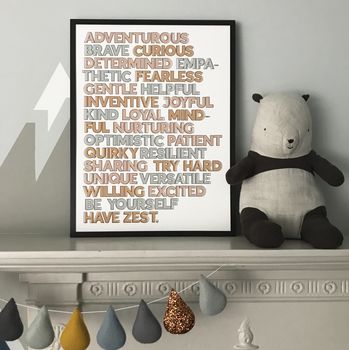A To Z Of Positivity Motivational Typographic Print, 3 of 5