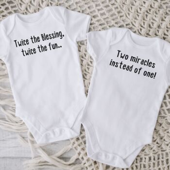 Twice The Blessings Twice The Fun Twin Baby Gifts, 2 of 7