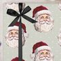 Three Sheets Of Traditional Santa Christmas Wrapping Paper, thumbnail 1 of 2