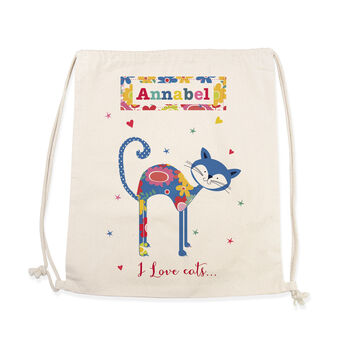 Personalised I Love Pets Cotton Nursery Bag, 3 of 5