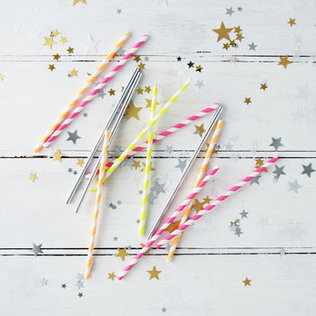 Colourful Neon Stripe Party Straws, 8 of 10
