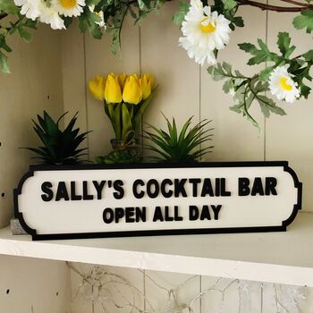 Pub / Bar House Personalised Wooden Double Road Sign, 7 of 7
