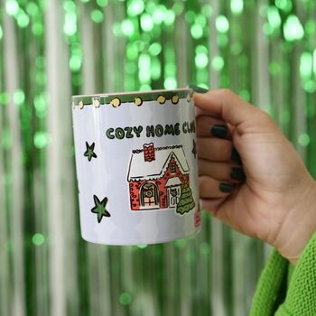 Cozy Home Club Mug – Festive Winter Coffee Cup, 6 of 7