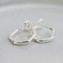 Sterling Silver Mini Hexagon Everyday Hoops, thumbnail 2 of 6