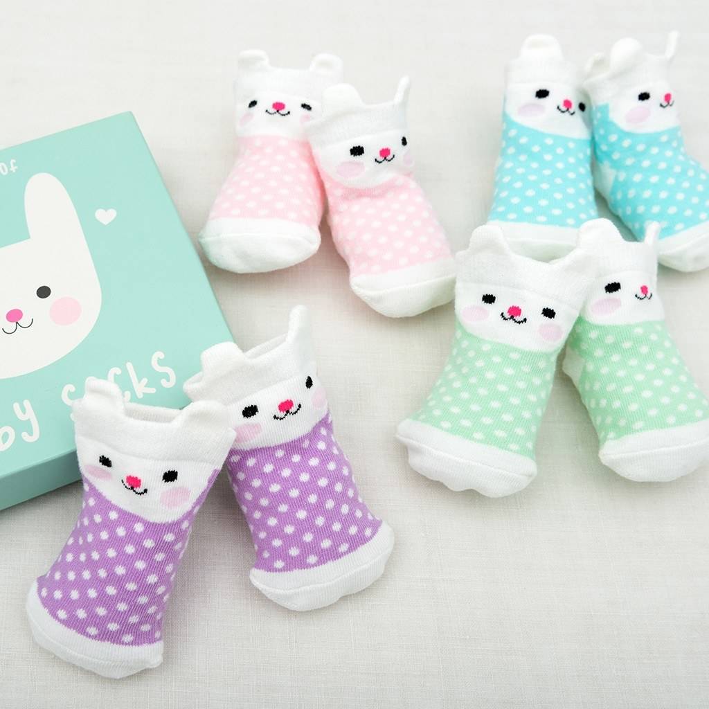 Set Of Four Pairs Of Newborn Baby Socks Bunny, 1 of 4