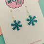 Snowflake Glitter Christmas Earrings *More Colours Available*, thumbnail 2 of 4