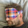 Sleep Mask Orange Check, thumbnail 2 of 5