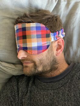 Sleep Mask Orange Check, 2 of 5