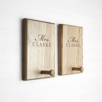 Personalised Couple's Wooden Peg Hook, 7 of 12