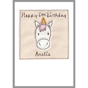 Personalised Unicorn Birthday Card For Girl, 7 of 8