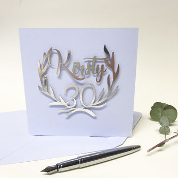 Personalised Papercut 30th Birthday Card, 2 of 7