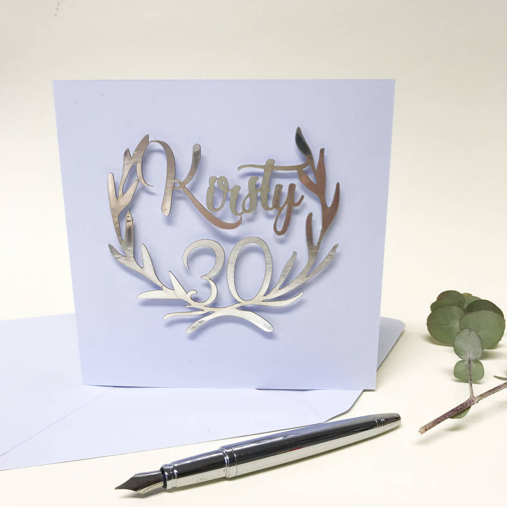 Personalised Papercut 30th Birthday Card, 1 of 10