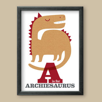 personalised dinosaur nursery alphabet print by sgtsmith