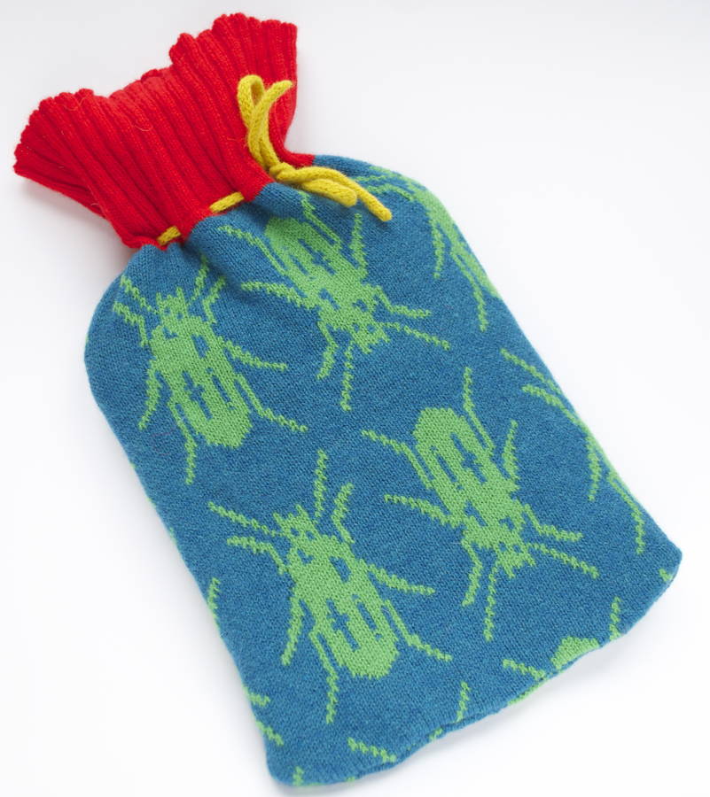 Beetle Knitted Hot Water Bottle Cover, 1 of 9