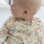 Rainbow Zip Up Baby Sleepsuit, thumbnail 5 of 8