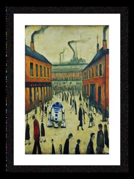 Framed 'Droid' A4 Lowry Style Art Print, 2 of 2