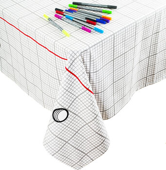 Doodle Grid Tablecloth + 10 Pens Kit, 2 of 6