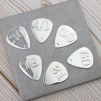 Engraved Silver 30th Birthday Plectrum, 3 of 6