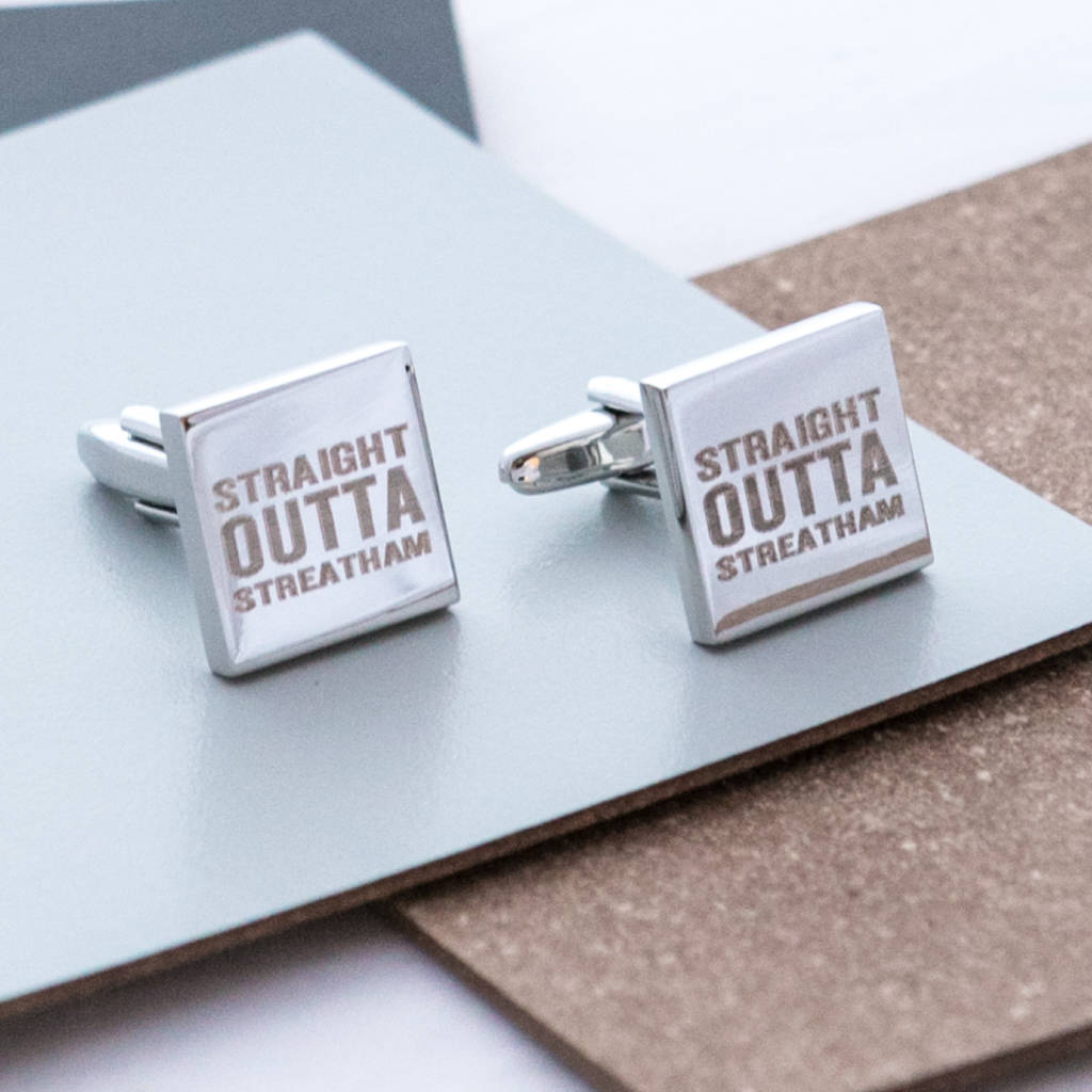 Personalised 'Straight Outta Compton' Cufflinks