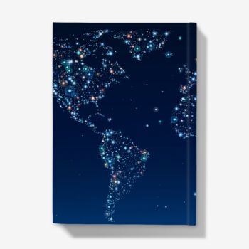 A5 Hardback Notebook Featuring A World Map In Stars, 4 of 4