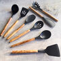 8pc Silicone Kitchen Set With Handcrafted Italian Olive Wood Handles, thumbnail 6 of 6