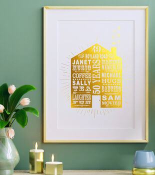 Personalised 50th Golden Anniversary Home Print, 2 of 9