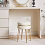 Velvet Round Footstool Ottoman Vanity Chair Stool Seat, thumbnail 3 of 9